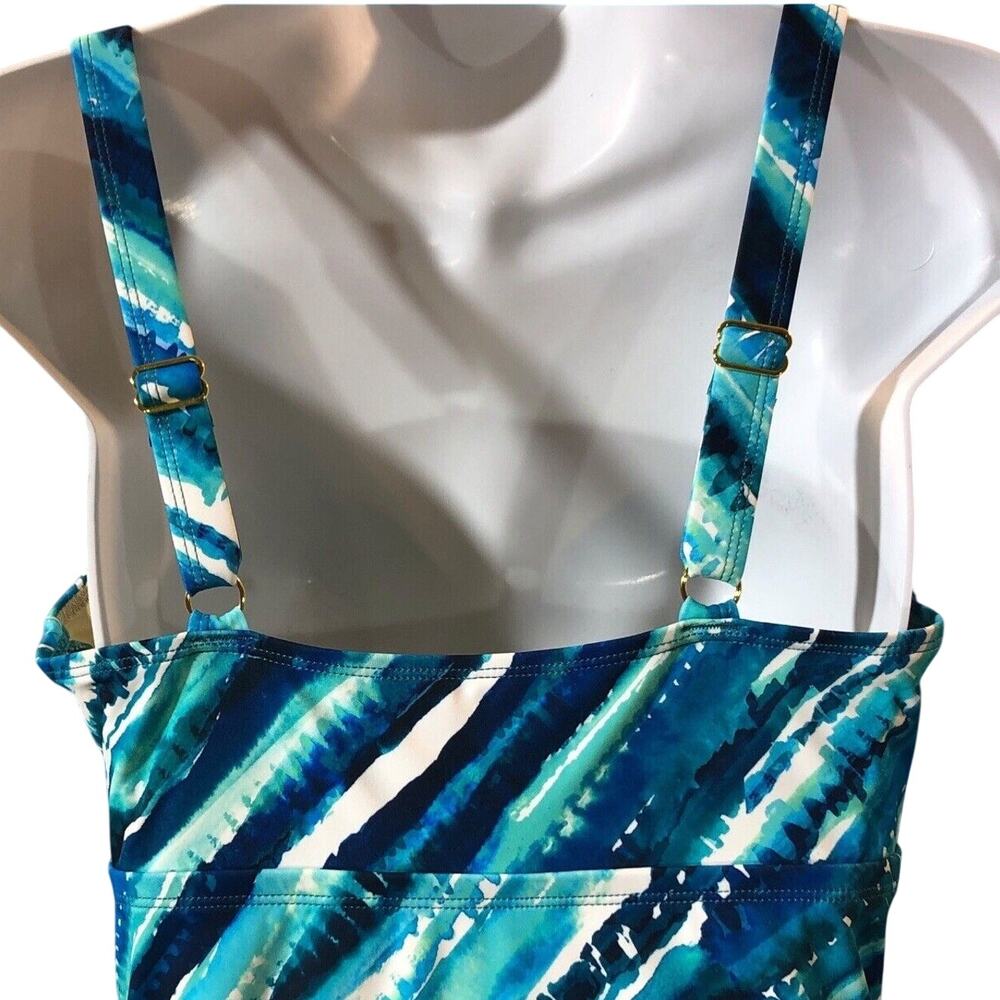 Kim Gravel x Swimsuits For All Womens 10 NEW Sarong One-Piece in Seaside Stripe - Picture 6 of 9